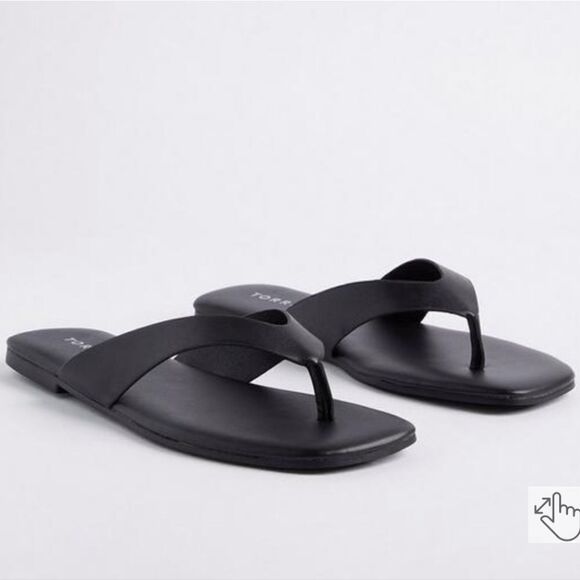 Torrid 7WW Black Square Toe Sandal New - Picture 1 of 3